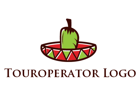 Mexican hat with green chili pepper