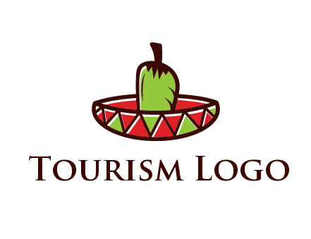 Mexican hat with green chili pepper