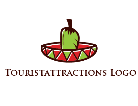 Mexican hat with green chili pepper