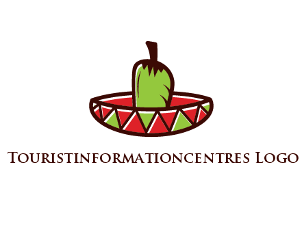 Mexican hat with green chili pepper