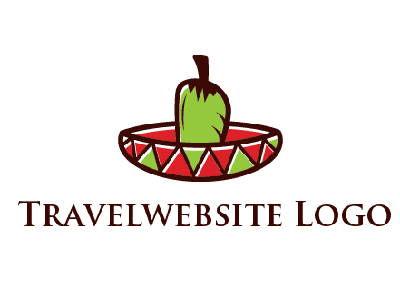 Mexican hat with green chili pepper