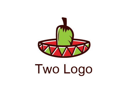 Mexican hat with green chili pepper