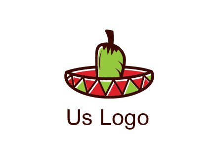 Mexican hat with green chili pepper