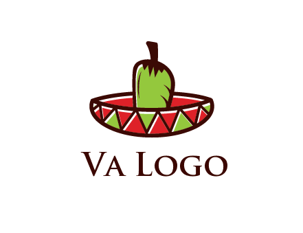 Mexican hat with green chili pepper