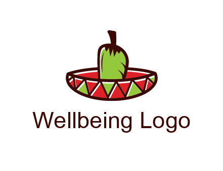 Mexican hat with green chili pepper