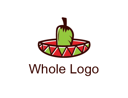 Mexican hat with green chili pepper