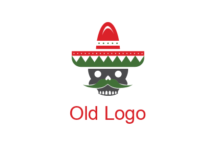 skull with mustache and Mexican hat icon