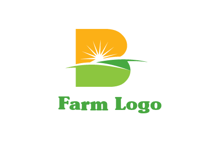 landscape inside in letter B logo