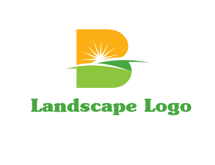 landscape inside in letter B logo