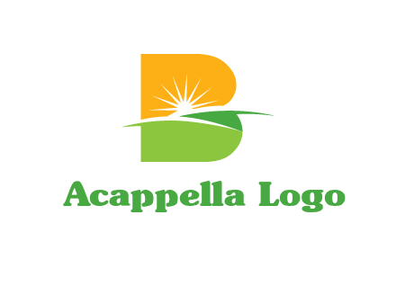 landscape inside in letter B logo