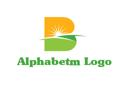 landscape inside in letter B logo