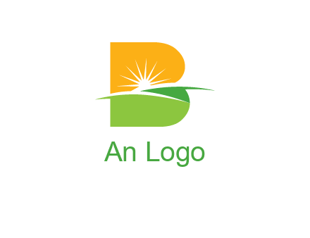 landscape inside in letter B logo