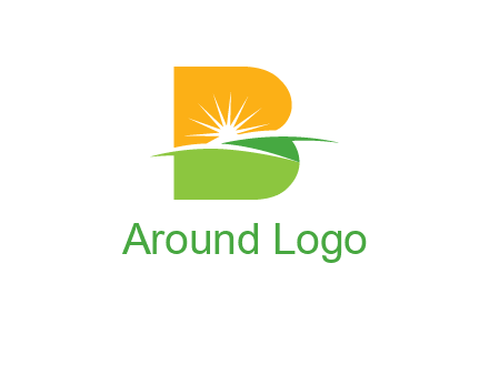 landscape inside in letter B logo
