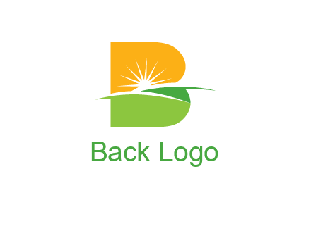 landscape inside in letter B logo