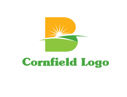 landscape inside in letter B logo