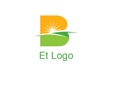 landscape inside in letter B logo