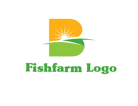 landscape inside in letter B logo