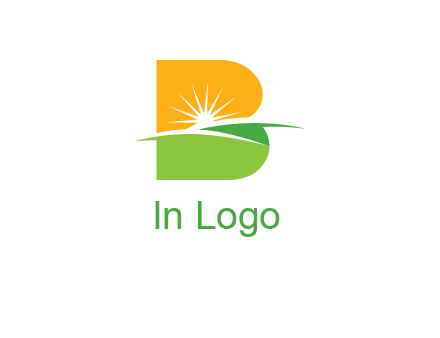 landscape inside in letter B logo