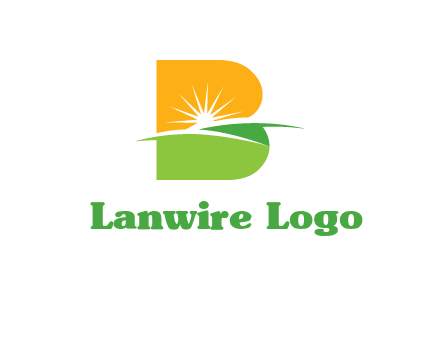 landscape inside in letter B logo