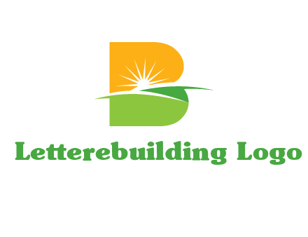 landscape inside in letter B logo