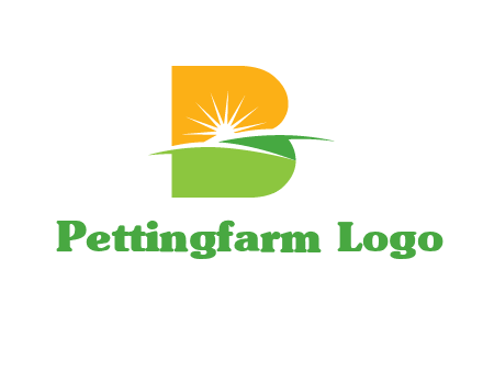 landscape inside in letter B logo