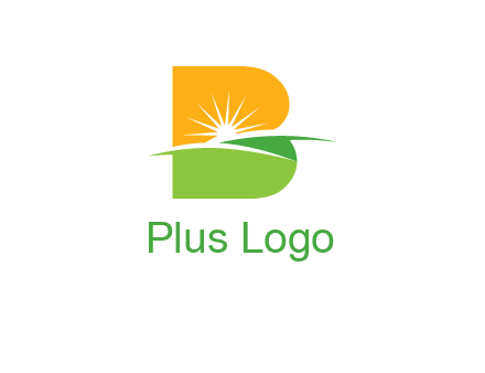 landscape inside in letter B logo