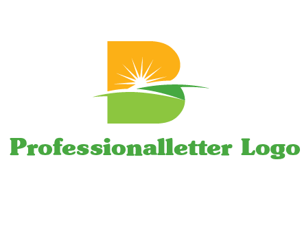 landscape inside in letter B logo