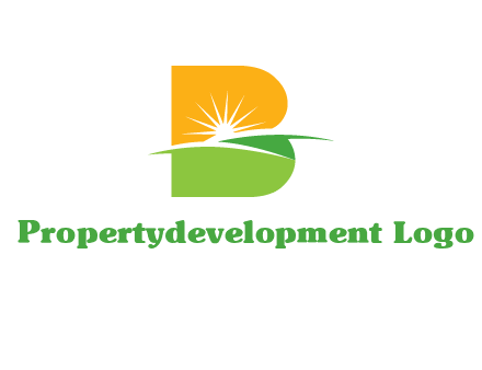 landscape inside in letter B logo