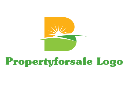 landscape inside in letter B logo