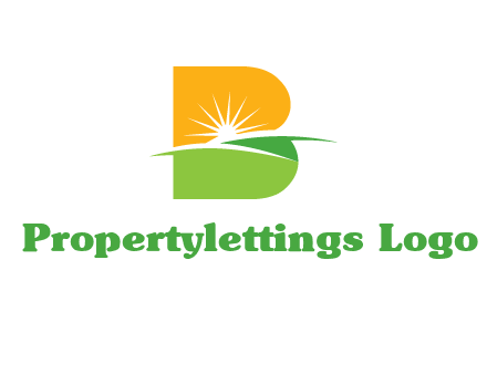 landscape inside in letter B logo