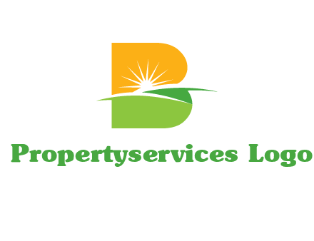 landscape inside in letter B logo