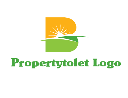landscape inside in letter B logo