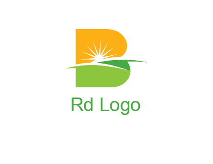landscape inside in letter B logo