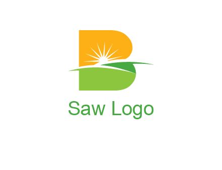 landscape inside in letter B logo