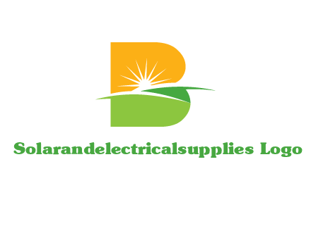 landscape inside in letter B logo