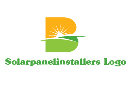 landscape inside in letter B logo