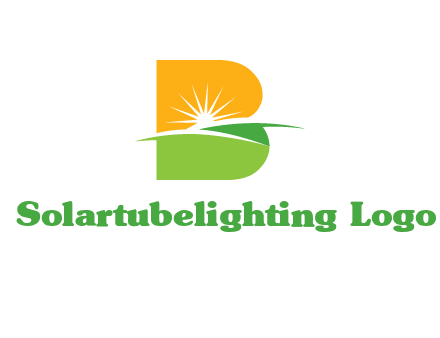 landscape inside in letter B logo