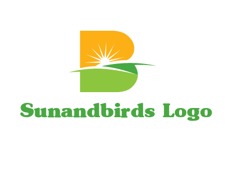 landscape inside in letter B logo