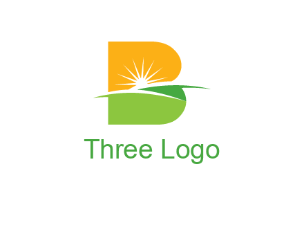 landscape inside in letter B logo