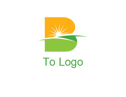 landscape inside in letter B logo