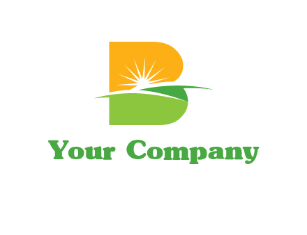 landscape inside in letter B logo