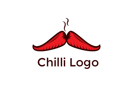 steam rising from red hot chili pepper mustache