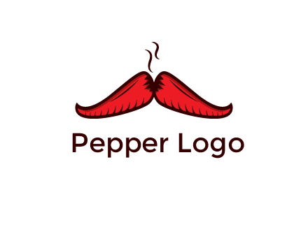 steam rising from red hot chili pepper mustache
