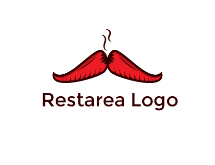 steam rising from red hot chili pepper mustache