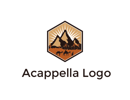 hexagon shaped desert logo