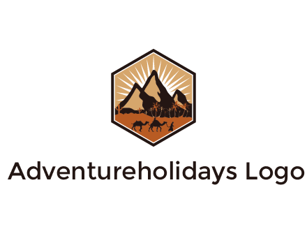 hexagon shaped desert logo