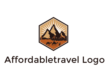 hexagon shaped desert logo