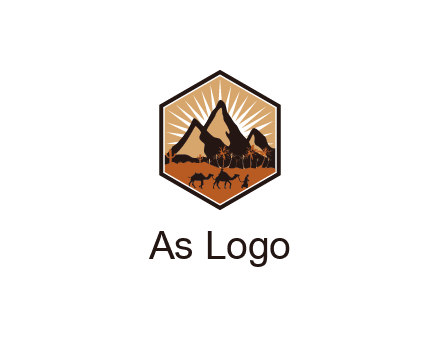 hexagon shaped desert logo