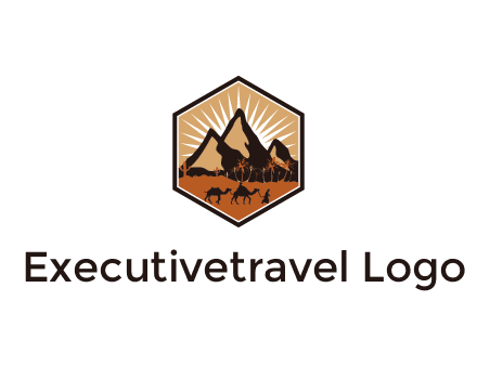 hexagon shaped desert logo