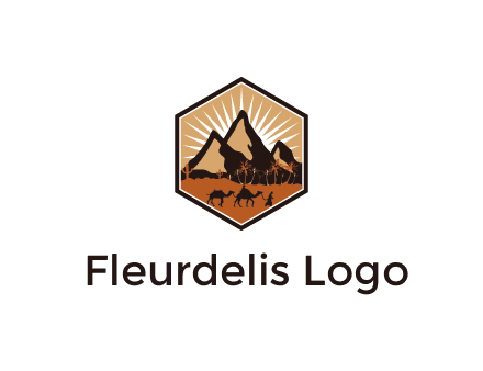 hexagon shaped desert logo